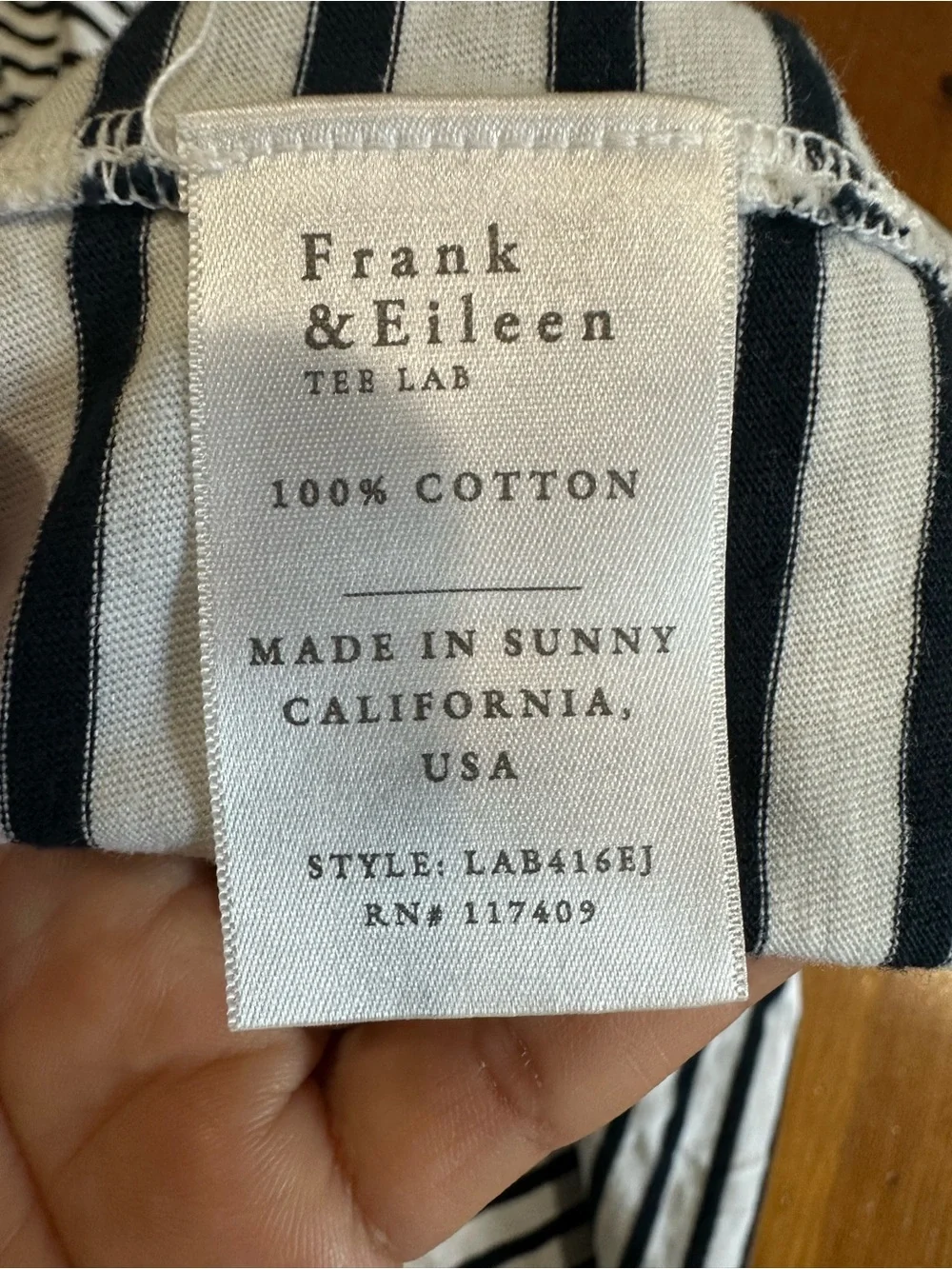 Frank & Eileen Black and White Striped Midi Dress 100%Cotton